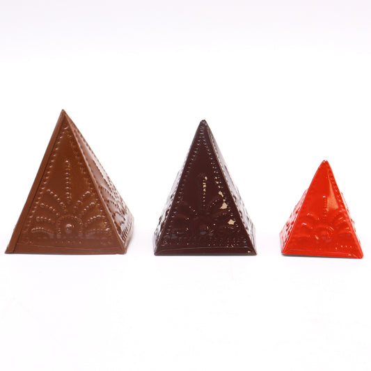 Incense Powder Pyramid Mould Set – Light Brown, Dark Brown & Orange | 3 Moulds for Ritual Use