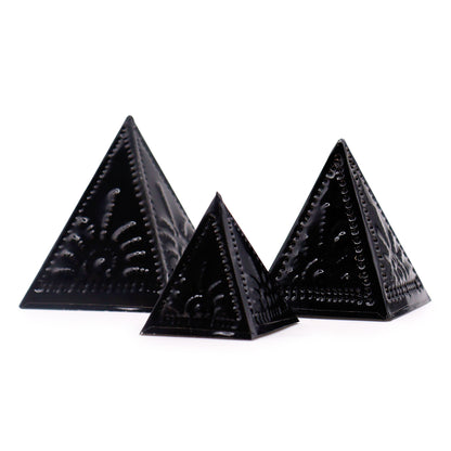 Incense Powder Pyramid Mould Set – Black | Set of 3 Pyramids for Smoke Cleansing