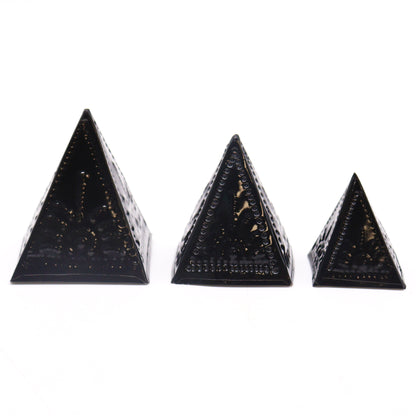 Incense Powder Pyramid Mould Set – Black | Set of 3 Pyramids for Smoke Cleansing