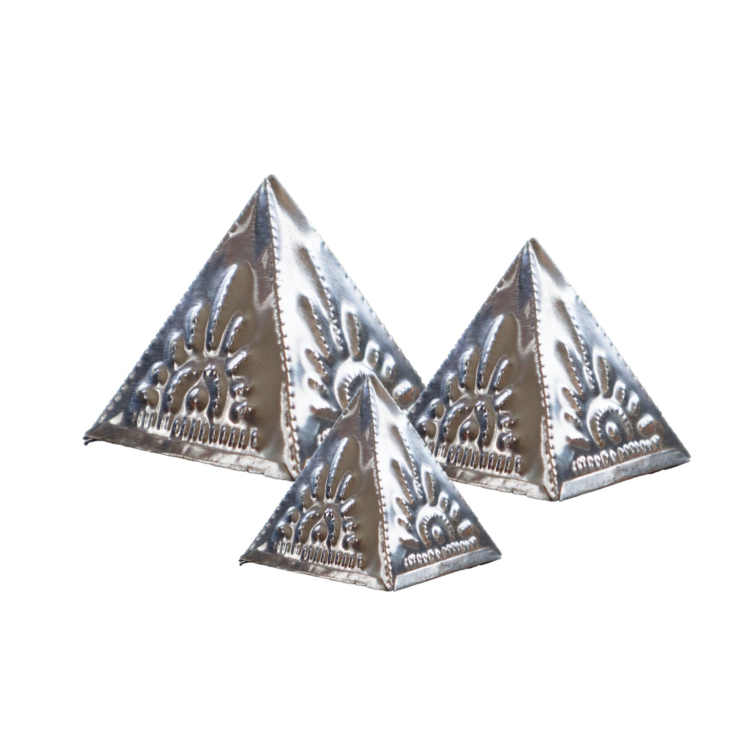 Incense Powder Pyramid Mould Set – Silver | 3-Piece Set for Ritual Cleansing