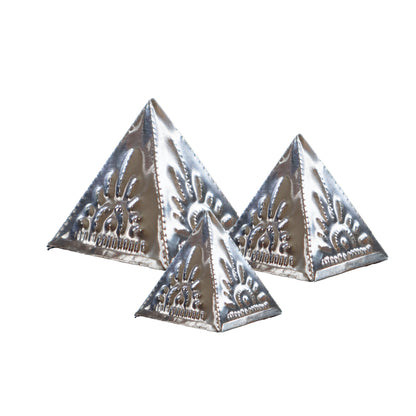 Incense Powder Pyramid Mould Set – Silver | 3-Piece Set for Ritual Cleansing