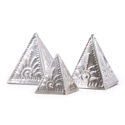 Incense Powder Pyramid Mould Set – Silver | 3-Piece Set for Ritual Cleansing
