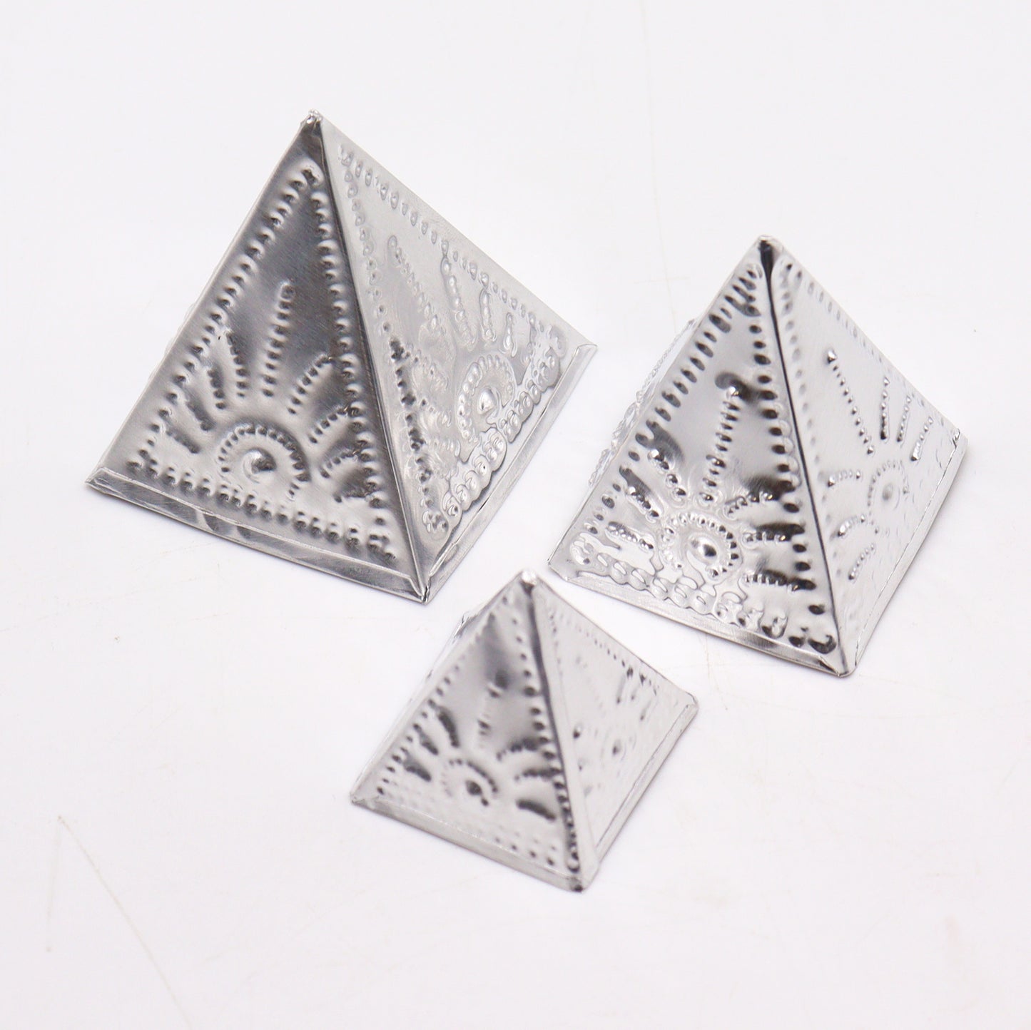 Incense Powder Pyramid Mould Set – Silver | 3-Piece Set for Ritual Cleansing