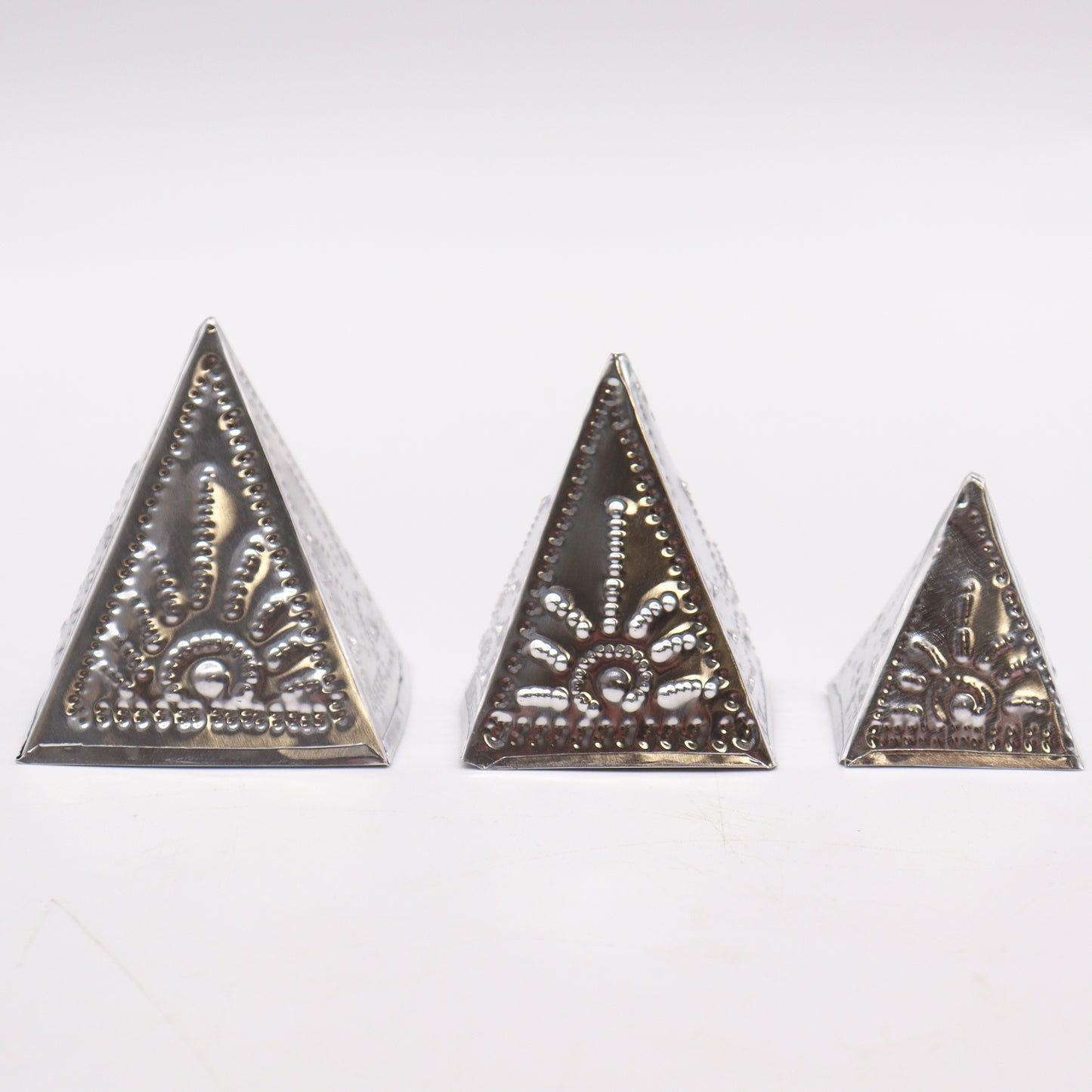 Incense Powder Pyramid Mould Set – Silver | 3-Piece Set for Ritual Cleansing