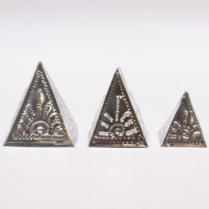 Incense Powder Pyramid Mould Set – Silver | 3-Piece Set for Ritual Cleansing