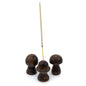 Miniature Mushroom Incense Holders – Set of 3 | Handcrafted Mango Wood