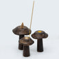 Flat Cap Mushroom Incense Holders – Set of 3 | Handcrafted Mango Wood