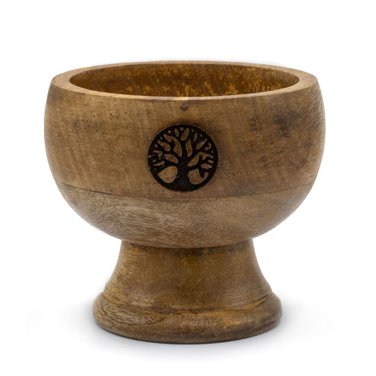 Mango Wood Chalice Incense Holder – Tree of Life | Incense Stick & Cone Holder