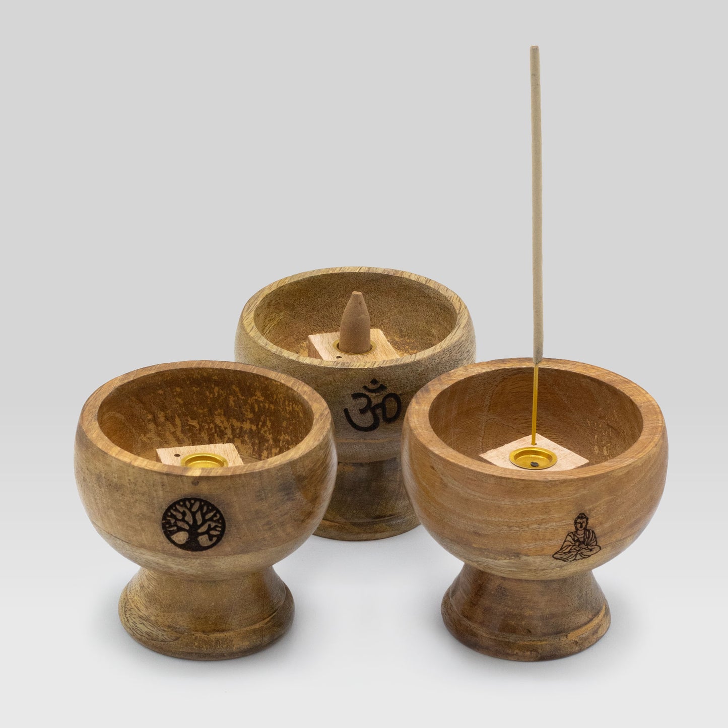 Mango Wood Chalice Incense Holder – Tree of Life | Incense Stick & Cone Holder