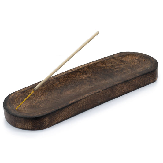 Mango Wood Incense Holder – Classic | Indian Ash Catcher & Minimalist Ritual Tray