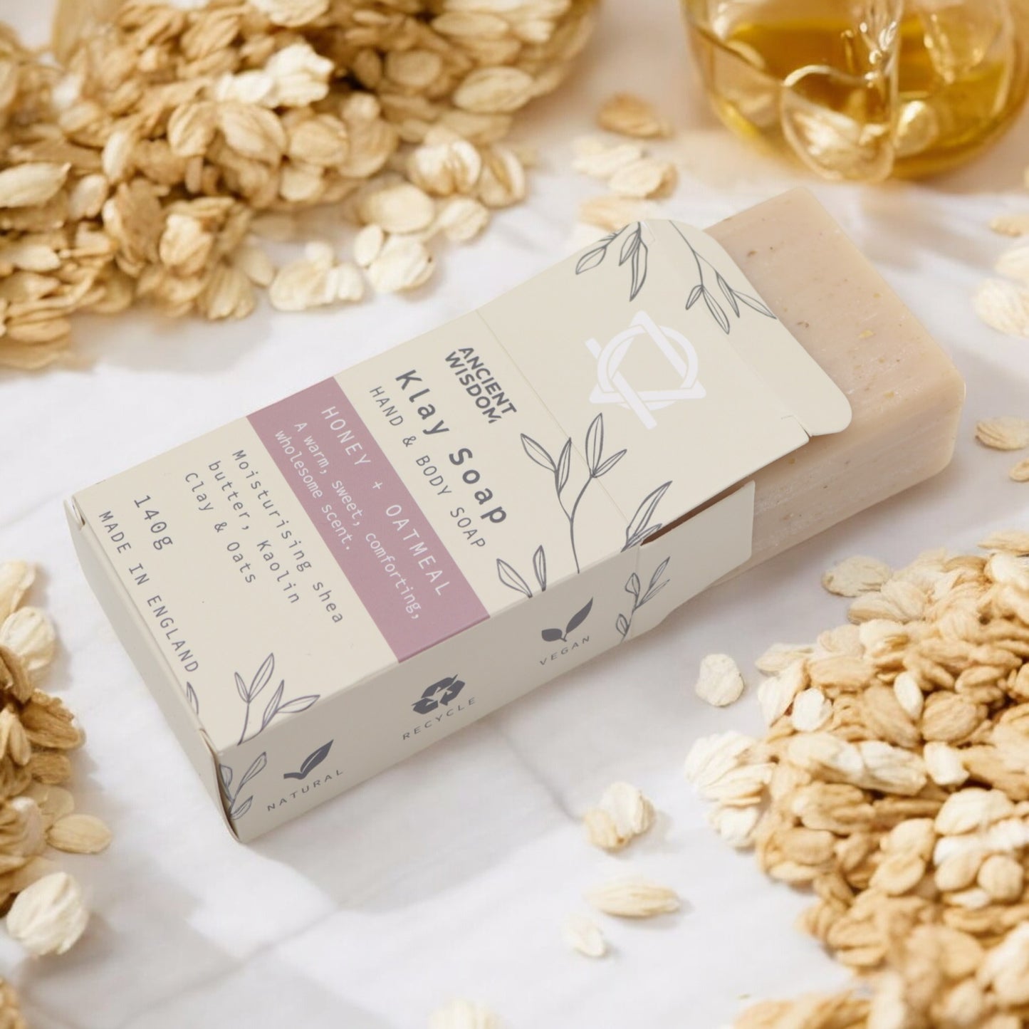 Klay Soap Bar – Honey & Oatmeal | Kaolin Clay + Oats