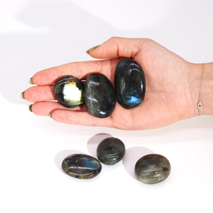Labradorite Palm Stone – 55–60mm | Polished Mineral Stone