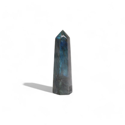 Labradorite Obelisk – 100×28mm | Polished Stone Display Piece