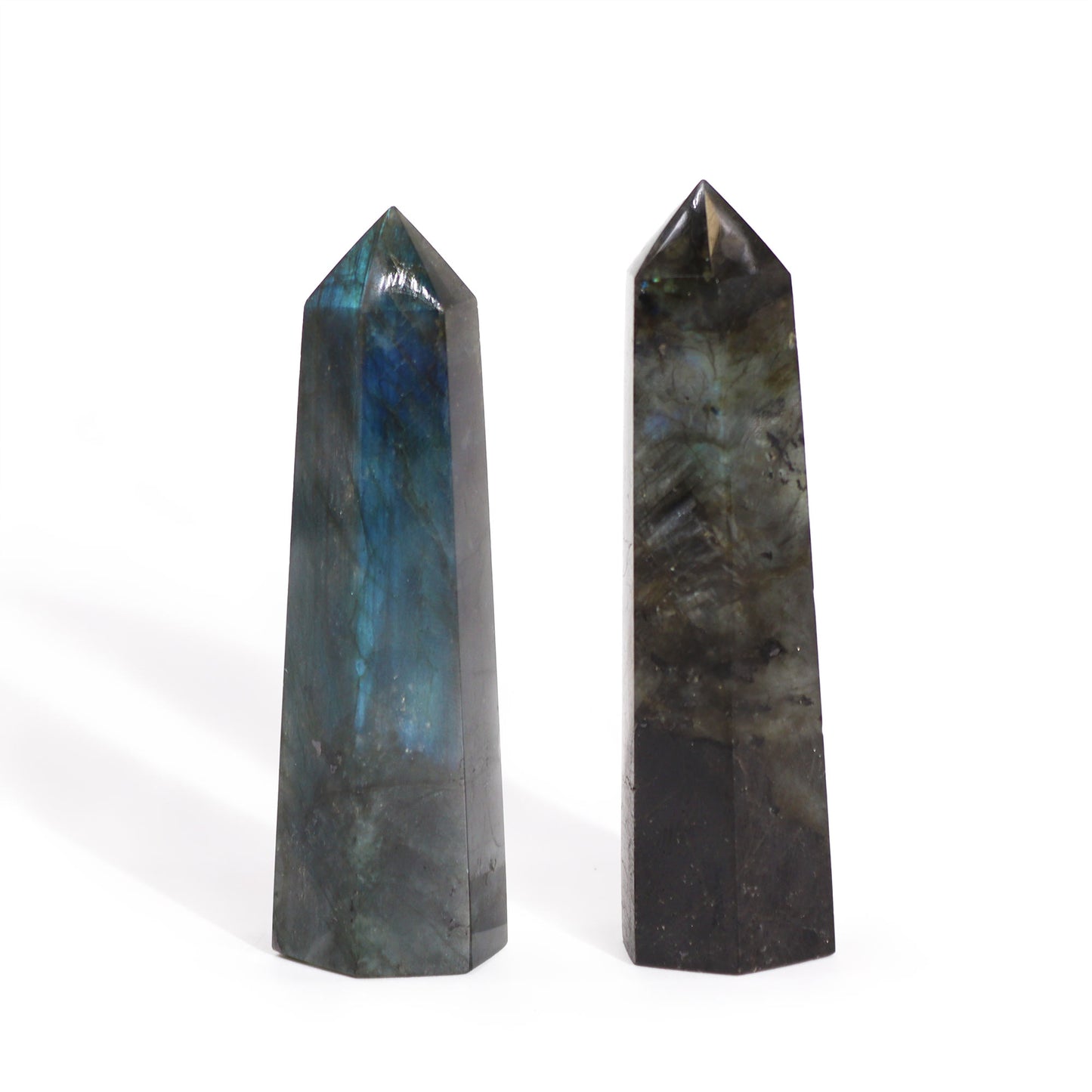 Labradorite Obelisk – 100×28mm | Polished Stone Display Piece
