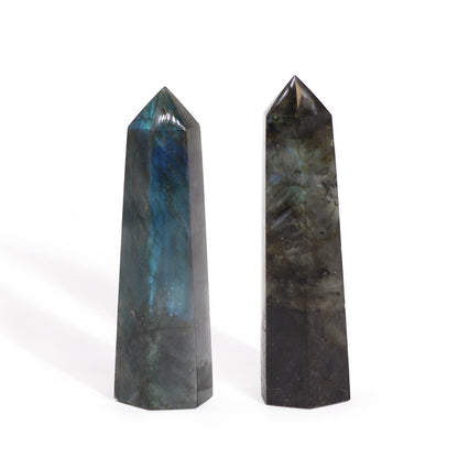 Labradorite Obelisk – 100×28mm | Polished Stone Display Piece