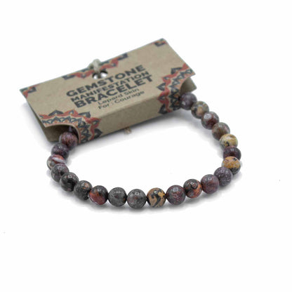 Manifestation Gemstone Bracelet – Leopard Skin Jasper | Courage
