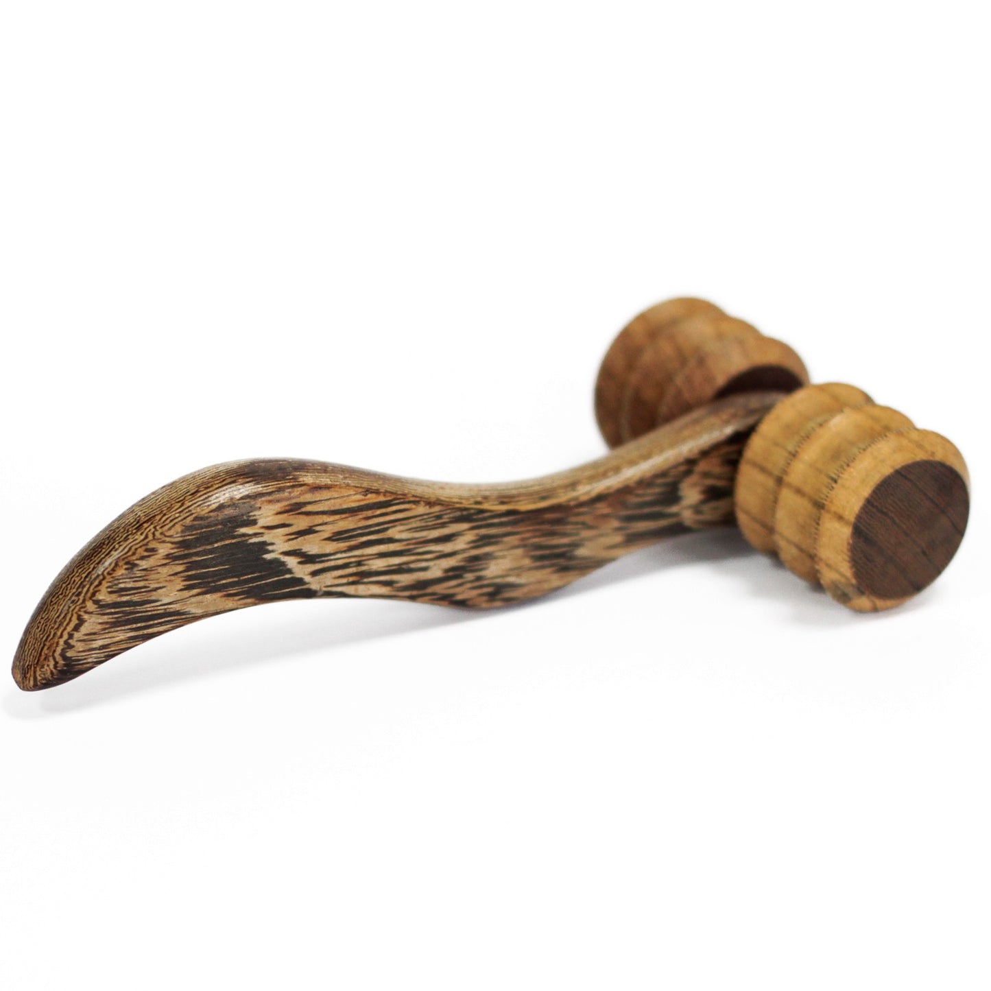 Ribbed Hand Roller – Deep Tissue Wooden Massager | Redwood