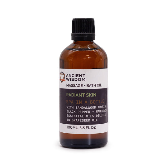 Radiant Skin Massage & Bath Oil – 100ml | Sandalwood Amyris, Black Pepper & Mandarin