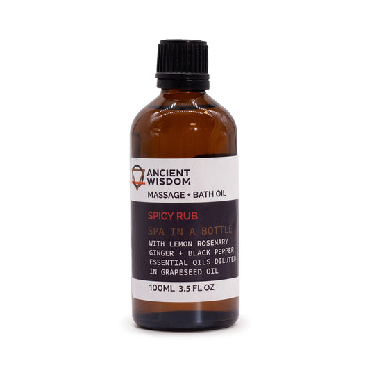 Spicy Rub Massage & Bath Oil – 100ml | Lemon, Rosemary, Black Pepper & Ginger