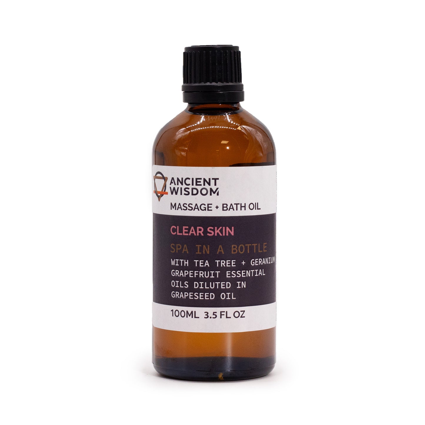 Clear Skin Massage & Bath Oil – 100ml | Tea Tree, Geranium & Grapefruit