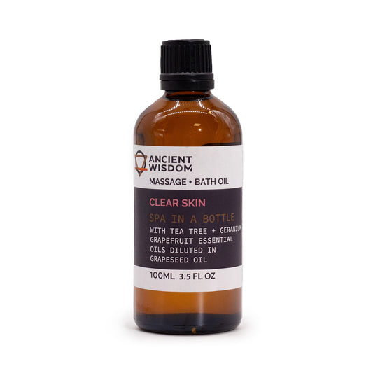 Clear Skin Massage & Bath Oil – 100ml | Tea Tree, Geranium & Grapefruit