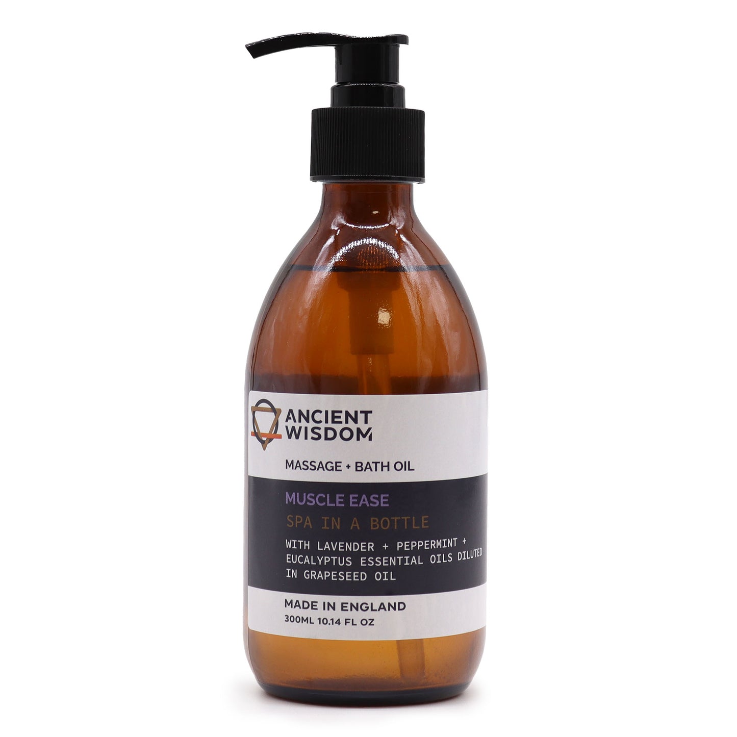 Muscle Ease Massage & Bath Oil – 300ml | Lavender, Peppermint & Eucalyptus