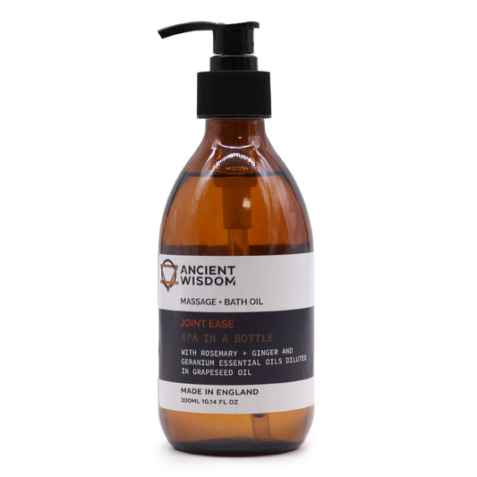 Joint Ease Massage & Bath Oil – 300ml | Rosemary, Ginger & Geranium