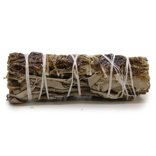 White Sage & Copal Resin Smudge Stick – 10cm | Purifying & Uplifting Sacred Blend