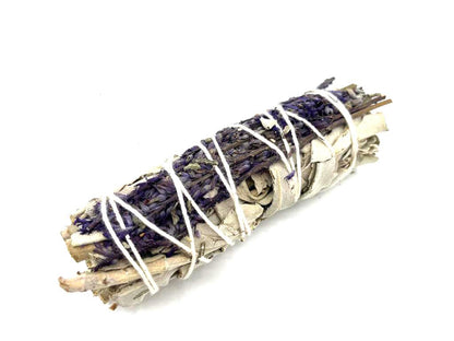 White Sage & Lavender Smudge Stick – 10cm | Calming & Cleansing Ritual Tool