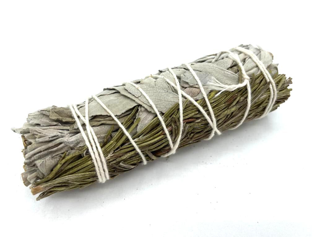 White Sage & Rosemary Smudge Stick – 10cm | Clarity & Purification Blend