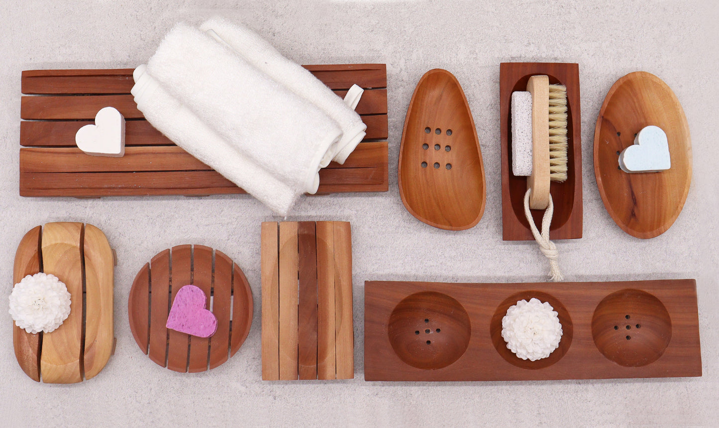 Mahogany Wood Soap Dish – Pointed Rectangle | Sustainable Wood with Natural Grain