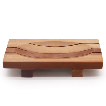 Mahogany Wood Soap Dish – Pointed Rectangle | Sustainable Wood with Natural Grain