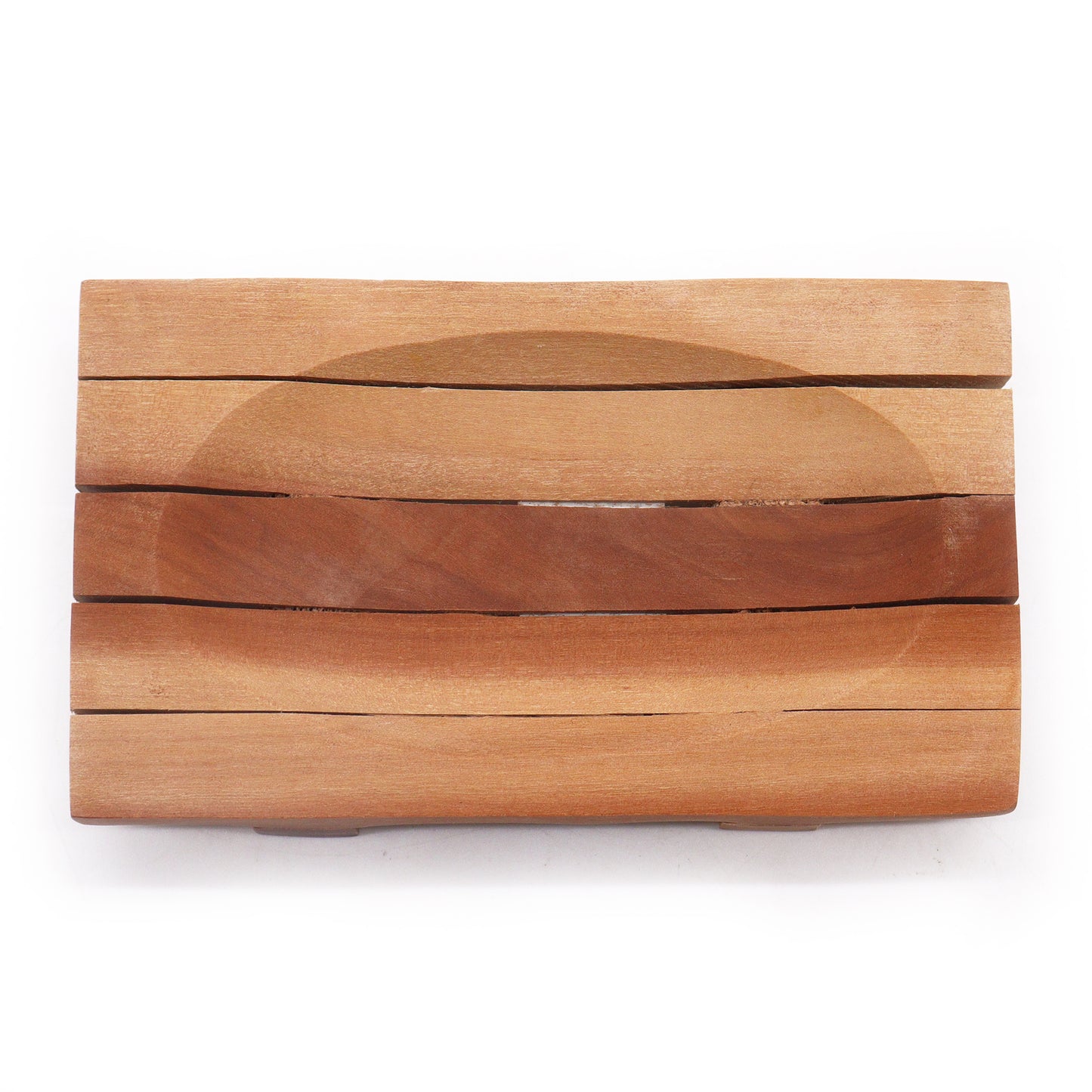 Mahogany Wood Soap Dish – Pointed Rectangle | Sustainable Wood with Natural Grain