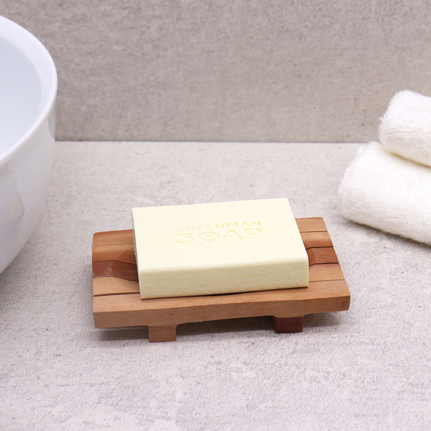 Mahogany Wood Soap Dish – Pointed Rectangle | Sustainable Wood with Natural Grain