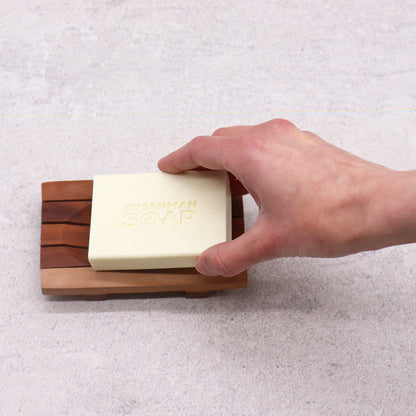 Mahogany Wood Soap Dish – Pointed Rectangle | Sustainable Wood with Natural Grain