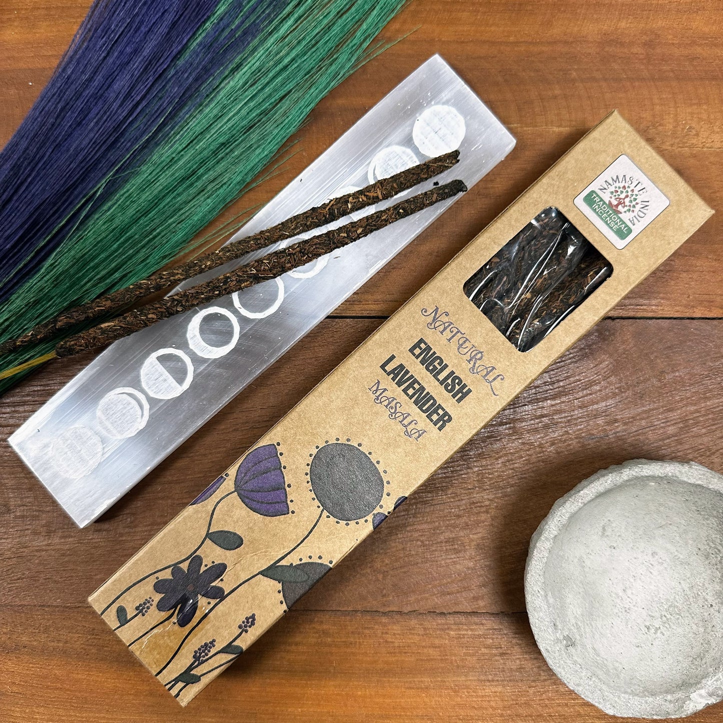 Namaste India Traditional Incense Sticks – English Lavender (22cm) | Natural Masala Sticks for Aromatherapy & Meditation