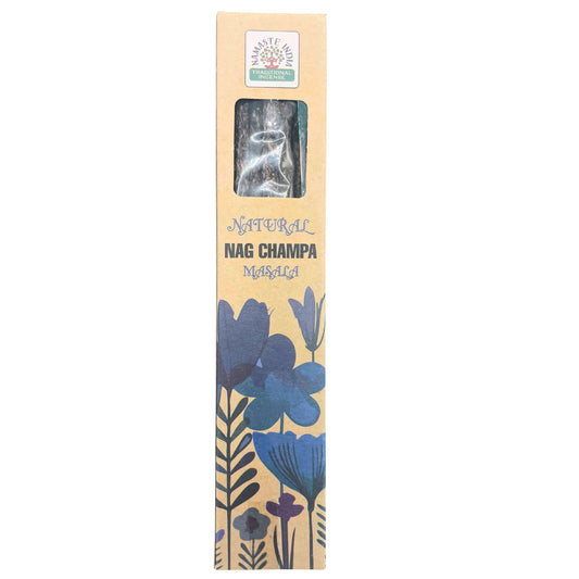 Namaste India Traditional Incense Sticks – Nag Champa (22cm) | Natural Masala Sticks for Aromatherapy & Meditation