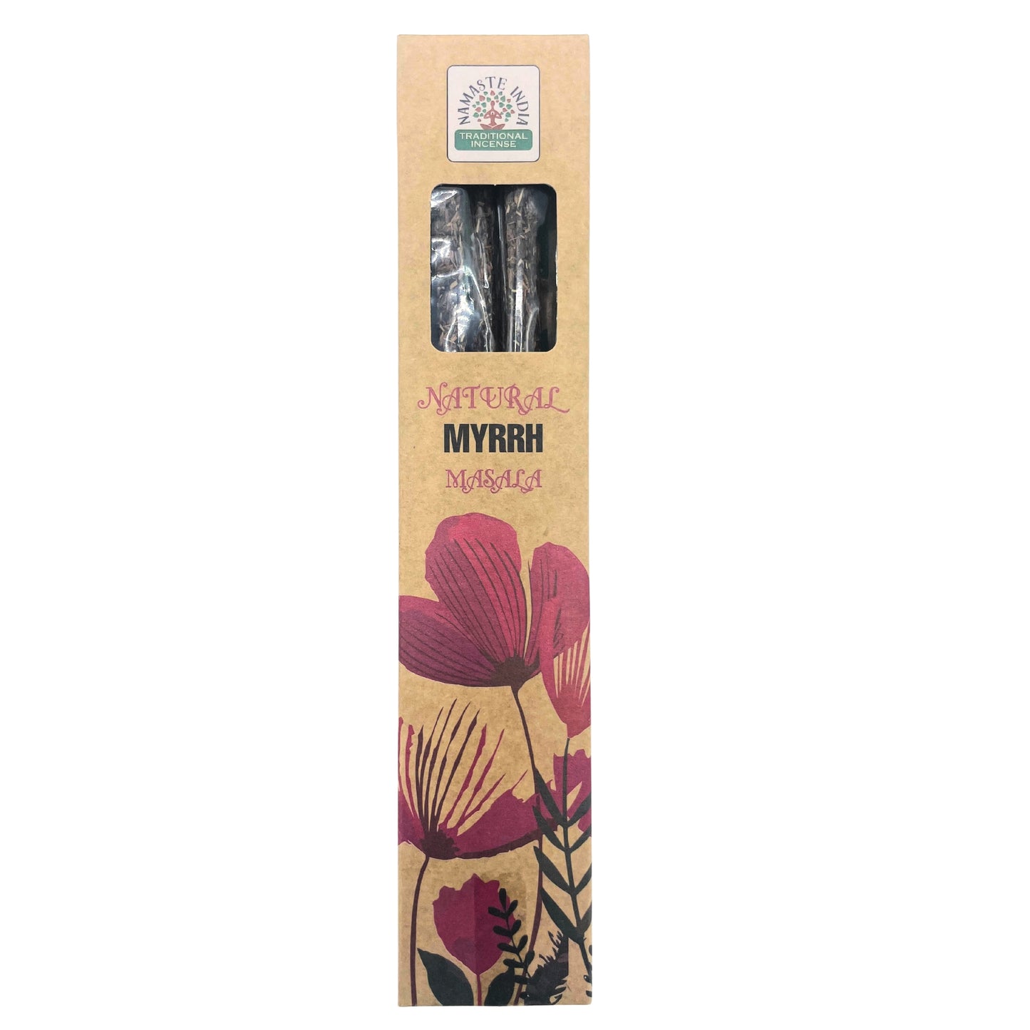 Namaste India Traditional Incense Sticks – Myrrh (22cm) | Natural Masala Sticks for Aromatherapy & Meditation