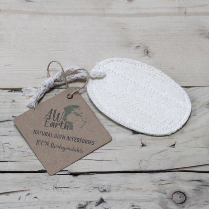 Natural Loofah Body Scrub – Oval with Rope | Palm-Sized Exfoliator for Shower & Bath