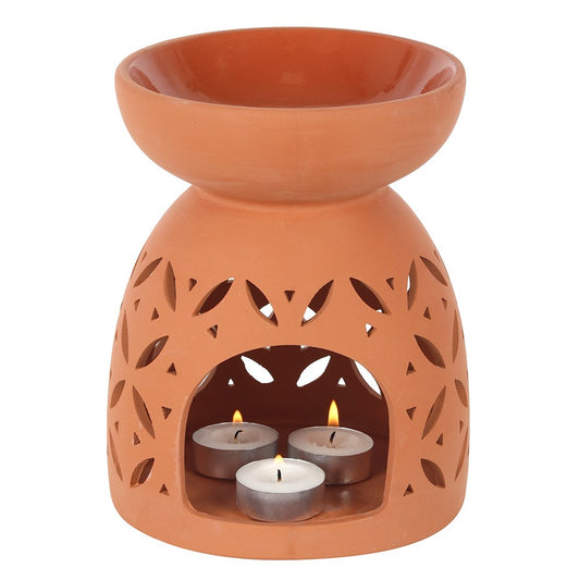 Large Terracotta Oil Burner – 20cm | Rustic Design for Wax Melts & Essential Oils