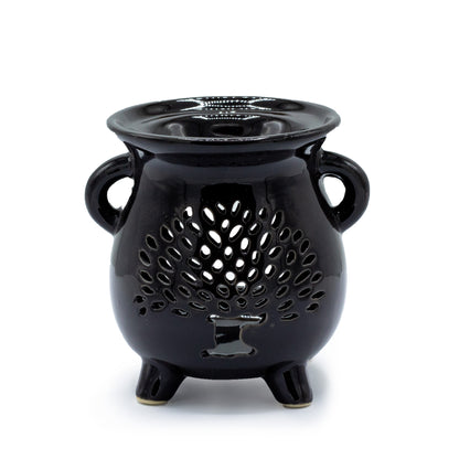 Black Cauldron Ceramic Oil Burner – Tree of Life | For Wax Melts & Fragrance Oils