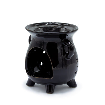 Black Cauldron Ceramic Oil Burner – Moon Phase | For Wax Melts & Fragrance Oils