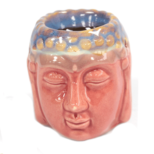 Buddha Ceramic Oil Burner – Rose & Teal | For Wax Melts & Fragrance Oils