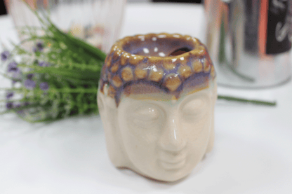 Buddha Ceramic Oil Burner – Ivory & Mint | For Wax Melts & Fragrance Oils