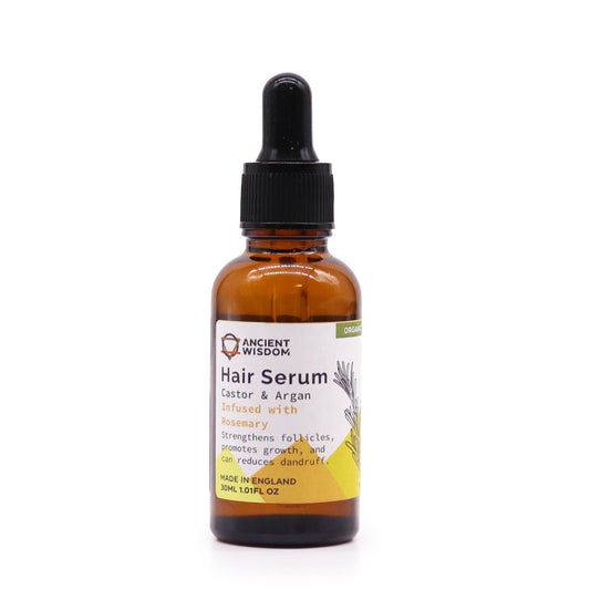 Organic Castor & Argan Oil Hair Serum – Rosemary 30ml | Hair Growth & Scalp Circulation Support