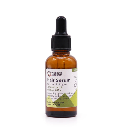 Organic Castor & Argan Oil Hair Serum – Herbal 30ml | Growth & Scalp Health Complex