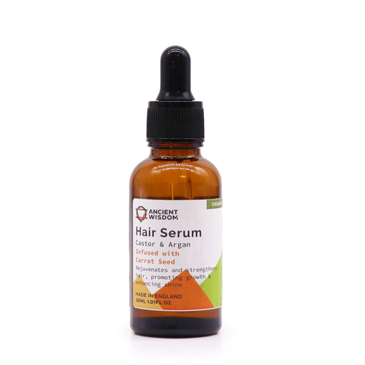 Organic Castor & Argan Oil Hair Serum – Carrot Seed 30ml | Antioxidant-Rich Hair Revival