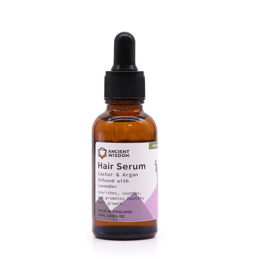 Organic Castor & Argan Oil Hair Serum – Lavender 30ml | Scalp Soothing & Hair Nourishment