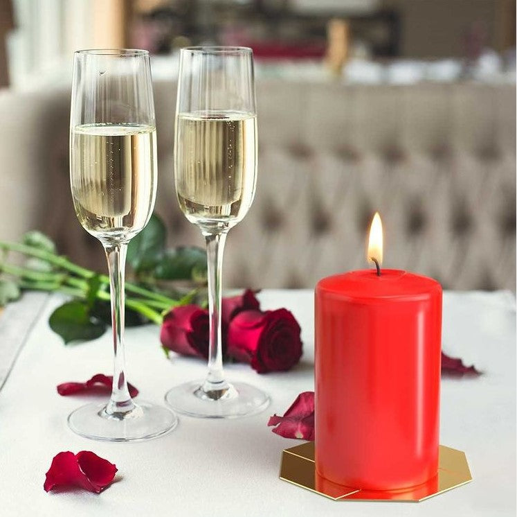 Red Pillar Candles – Set of 4 (40x80mm) | 9 Hour Burn Time