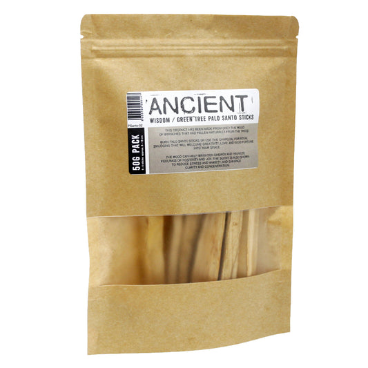 Green Tree Palo Santo Wood Sticks – 50g | Ethically Harvested Ritual Wood from Naturally Fallen Branches